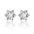 Classic Luxury 925 Sterling Silver Round Brilliant Cut Inlaid 6.5mm Cubic Zirconia Fashion Women's Earrings Wholesale