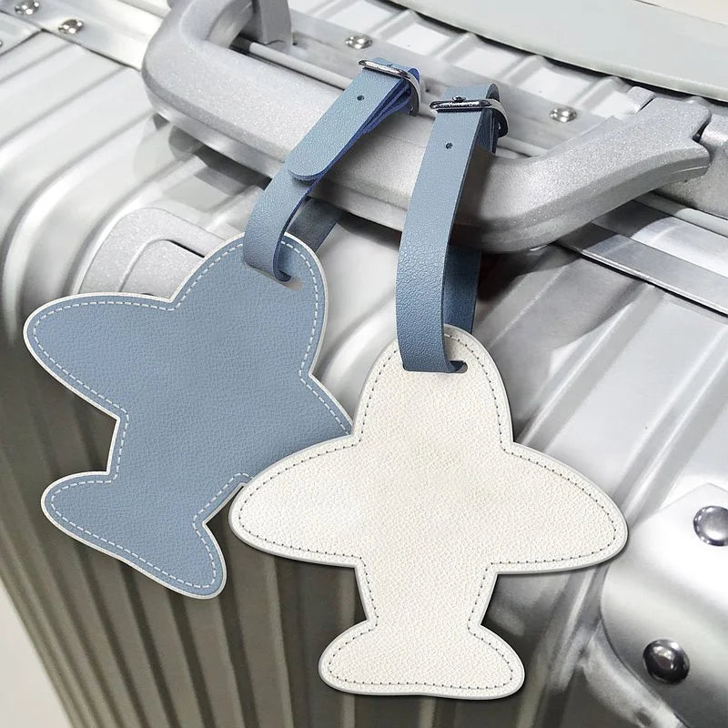 New Airplane Luggage Tag Travel Luggage Identification Tag Anti-lost Luggage Tag Leather Bag Charm and KeyChain