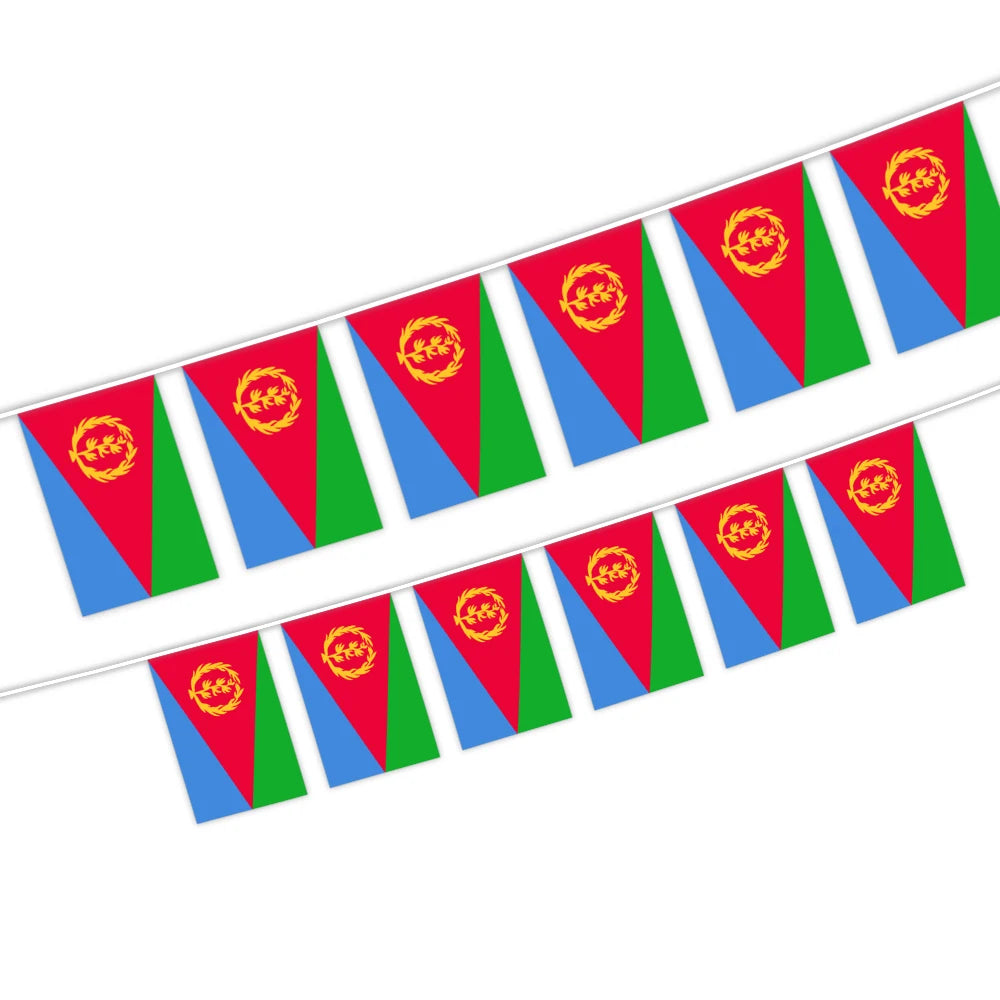 Wholesale 5.5x8 Inches Eritrea String Bunting Flags for Indoor and Outdoor Decoration(20pcs/set)