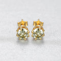 CZCITY Round Stud Earrings Gold Plated Jewelry 925 Sterling Silver Small Zircon Diamond Stud Earrings