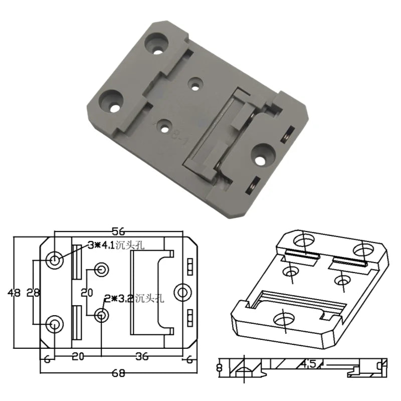 Easy Secure Plastic PA66 Snap Hook Distribution Box Buckle Guide Rail Installation Bracket Industrial Electrical Appliances 1