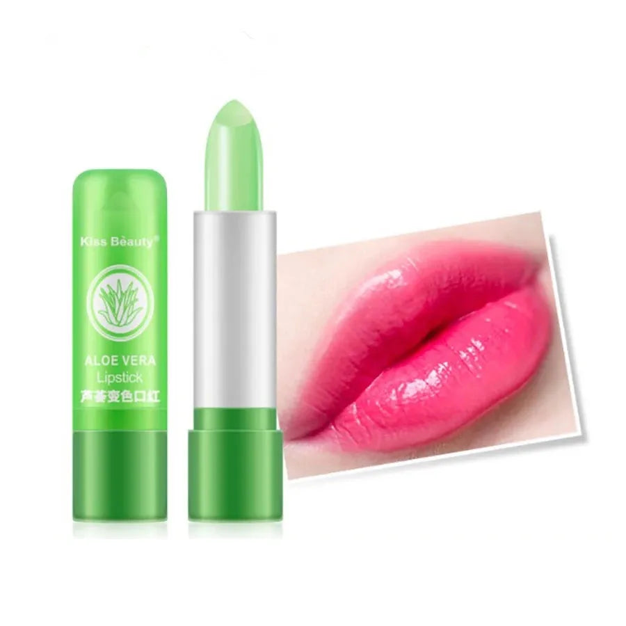 Wholesale Lip Balm Changing Color and 99% Aloe Vera Soothing Gel Lipstick Waterproof Female 3 Years OEM ODM Private Label 3.5g