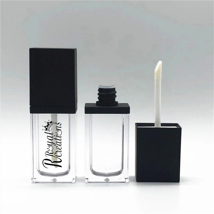 Wholesale 8 - 10ml Big Brush Applicator Square Flat Lipgloss Tube Lip Gloss Tubes Wand Lip Gloss Tubes