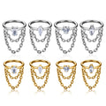 ASTM F136 Titanium 16G Chained Hinged Segment Cartilage Helix Daith Conch Clicker Earrings Piercing Nose Ring Women Body Jewelry