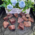 Wholesale Natural Crystals Rough Healing Semi Precious Strawberry Quartz Raw Stone  for Feng Shui Decoration Gifts