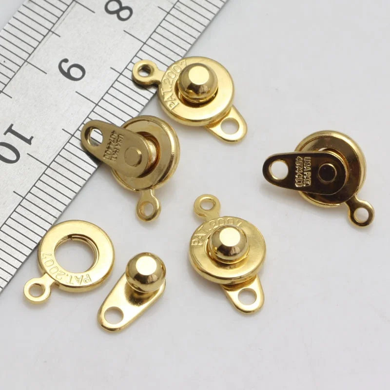 GP 7mm 9mm Patented Ball Socket Snap Clasps Button Clasp Connector Stainless Steel Gold Plated Permanent Jewelry Chains Making