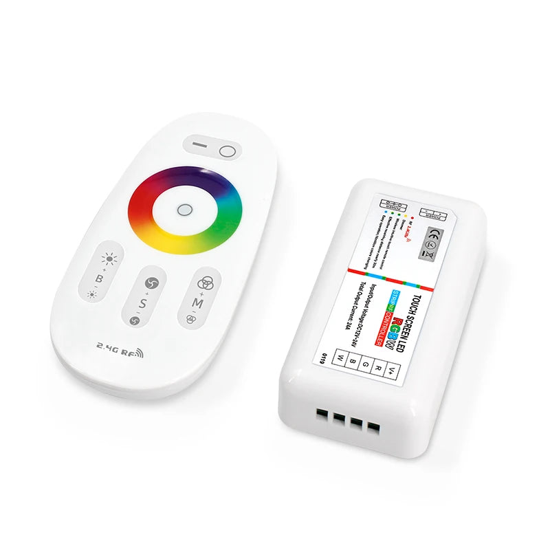 Direct Selling DC12V DC24V Wireless 6A 4Channels RF2.4G Full Touch Screen RGBW LED Controller with Remote for LED Strip Light