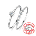 Fine Fashion Jewelry Sterling Silver 925 Wedding Ring Adjustable Engagement VVS D Color Moissanite Wedding Diamond Rings Set