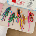 Cute Korean Sausage Bag Keychain Funny Ins Pendant for Couples Woven Technique Made of Nylon