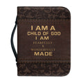 Men Women's Leather Bible Cover with Large Capacity Print Demand Planner Cover Handle Zipper Closure Pen Slots Pockets Bible Bag