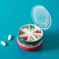 High Quality Round Shape Weekly Plastic Pill Box 7 Day Portable Designer Pill Box Pill Dispenser