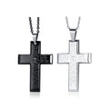 Trendy Stainless Steel Jesus Cross Pendant Necklace for Men Black/Silver Prayer Choker Link Chain Religious Christian Jewelry
