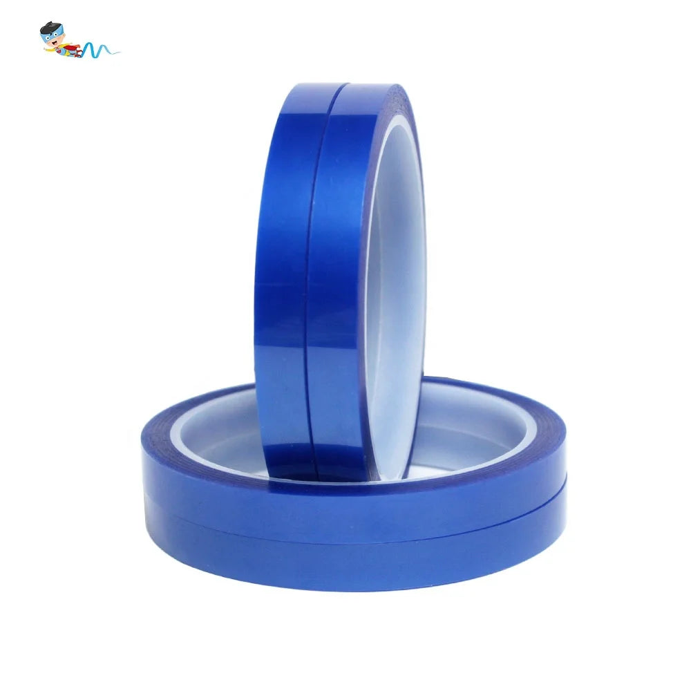 2- Blue Color Kaptons PET Polyester Film With Silicone Glue Self Adhesive Epoxy Resin Powder Coating Anodizing Masking Tape