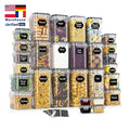 High Quality 28-Pcs Transparent Plastic Storage Container Set Modern Multiple Sizes Airtight Stackable for Kitchen Storage