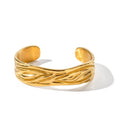 Wholesale New Design Stainless Steel Wrinkle Bangle for Women Waterproof Gold Plated Fashion Cuff Bracelet Bangle Jewelry
