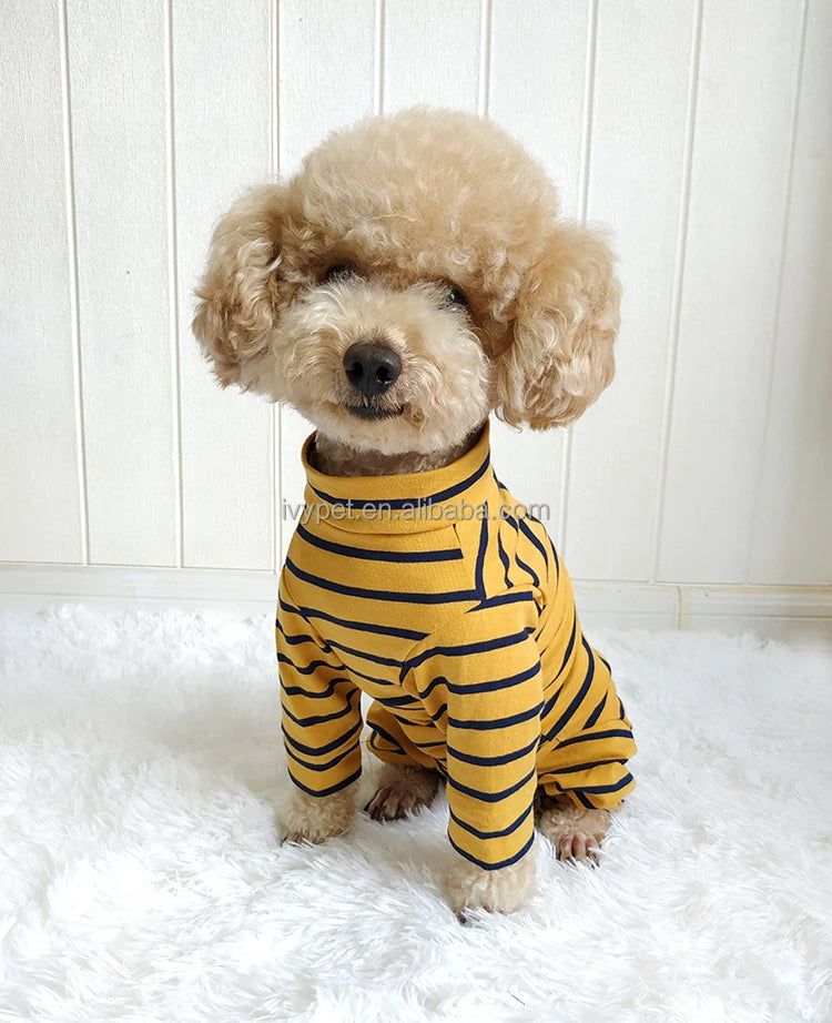 Soft Letter Printed Pet Clothing Jumpsuit Pet French Cotton Dog Pajamas