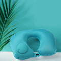 U-Shape Travel Pillow Automatic Air Inflatable Airplane Car Pillows Ring Pillow Folding Press Type Bed  Neck Cushion