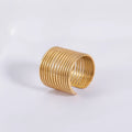 Unique Styling Multilayer Cord Open Ring Titanium Steel 18k Gold Plated Metal Ring Adjustable Fashion Jewelry Ring