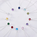 Minimalist Personalized Round Birthstone Necklace 925 Sterling Silver Family 12 Birthstone Gifts