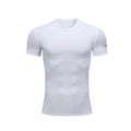 Men Sport T-Sht Quick Dry Elastic Slim Tops O-Neck Short Sleeves High Elastic Running Skinny Jersey