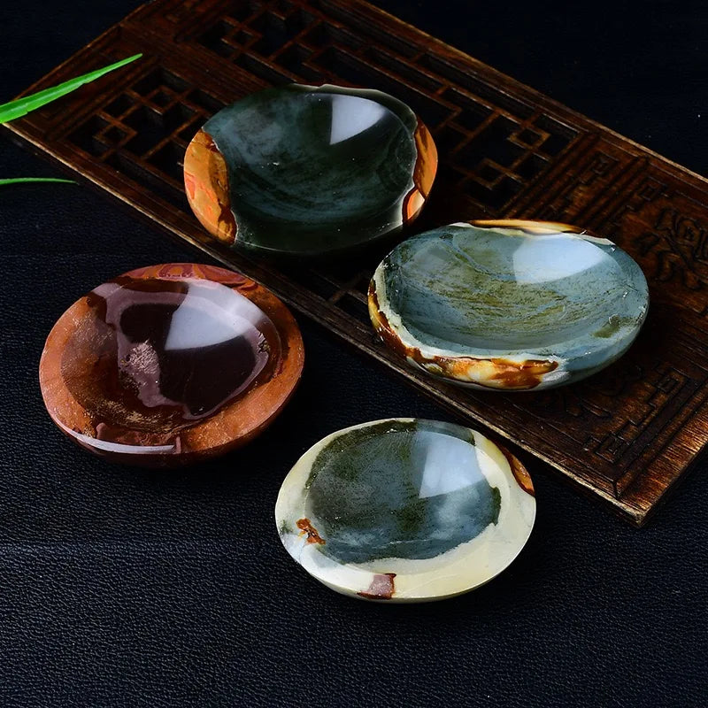 Natural Crystal Ocean Stone Bowls Store Pen and Ink Stone Office Decorations and Mascots Theme Ornaments