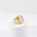 Fenny 18K Gold Plated Wholesale No Fade Drop Shipping Luxury Big Shell Stainless Steel Finger Ring Trendy for Women