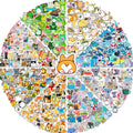 Colorful Animal Waterproof Stickers for Kids Water Bottle Laptop Stickers for  for Teens Girls Boys Kids Adults