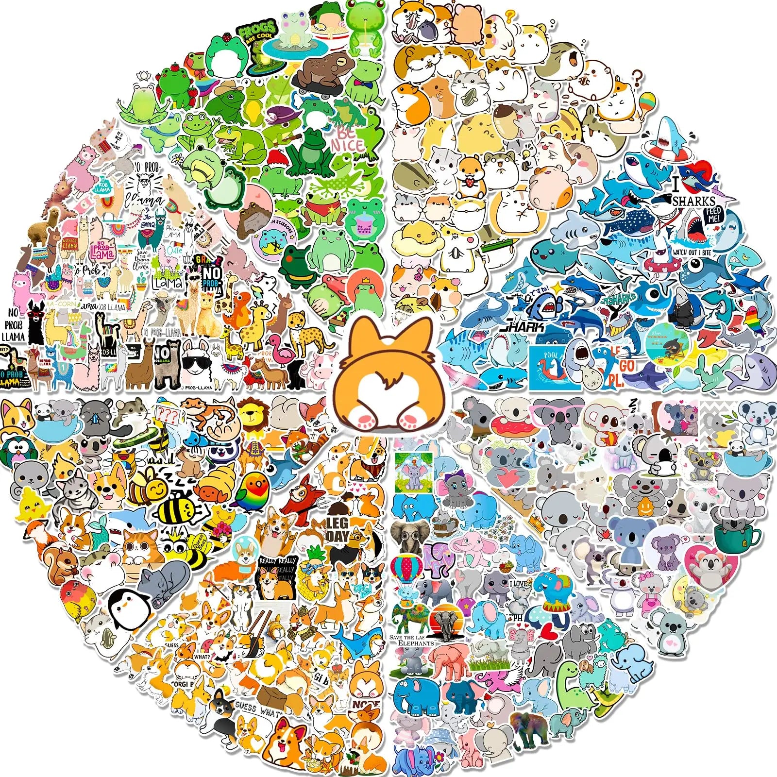 Colorful Animal Waterproof Stickers for Kids Water Bottle Laptop Stickers for  for Teens Girls Boys Kids Adults