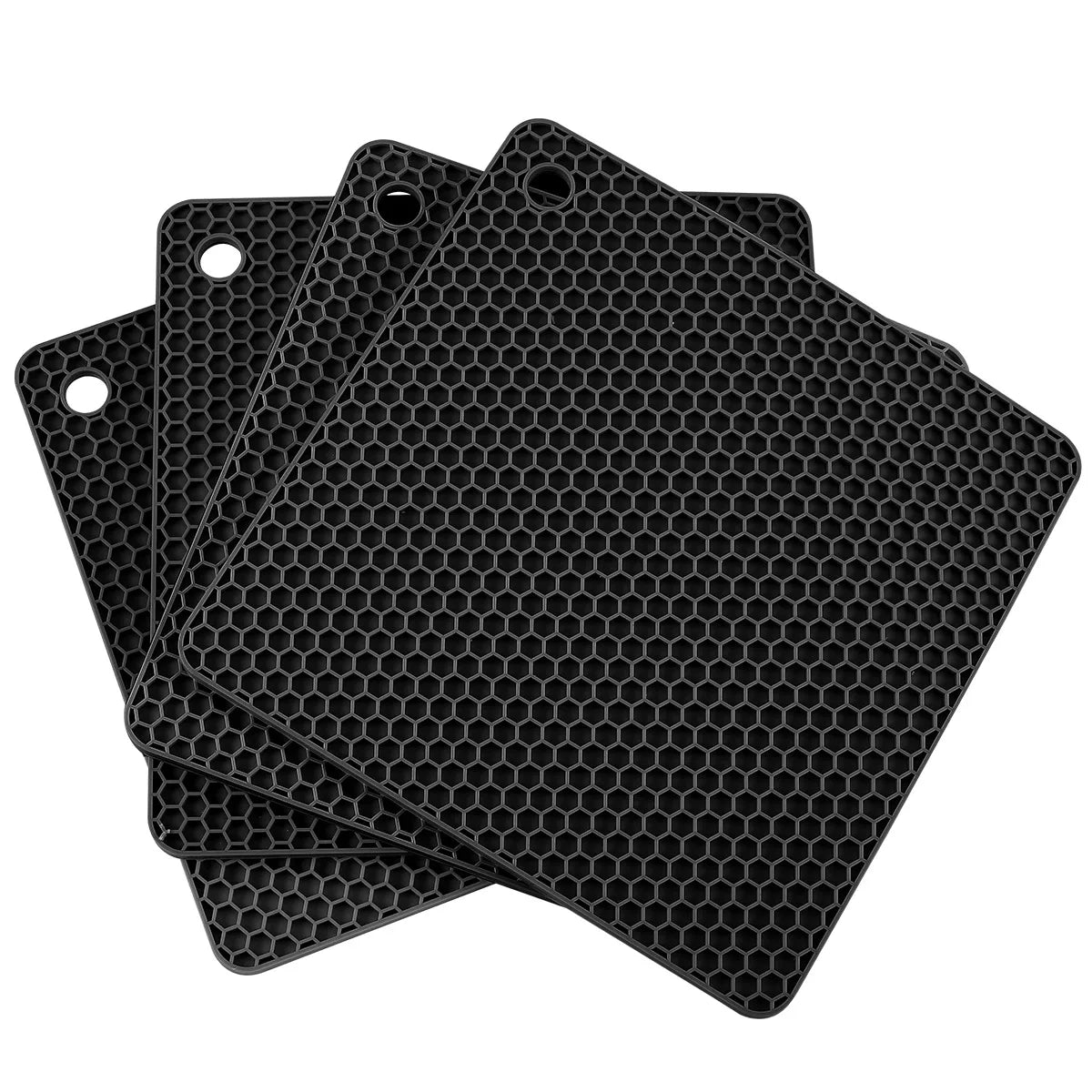 Kitchen Thicken Heat Resistant Potholders Round Non-slip Pot Holders Food Grade Silicone Trivet Mats for Hot Pots and Pans