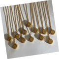 DAIHE Designed 18k Gold Plated Best Friend Charm Necklace Zodiac Circle Pendant Necklace