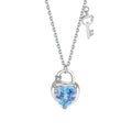 Merryshine Women's S925 Sterling Silver Zirconium Clavicle Chain Valentine's Day Gift Love Heart Padlock Pendant Necklace