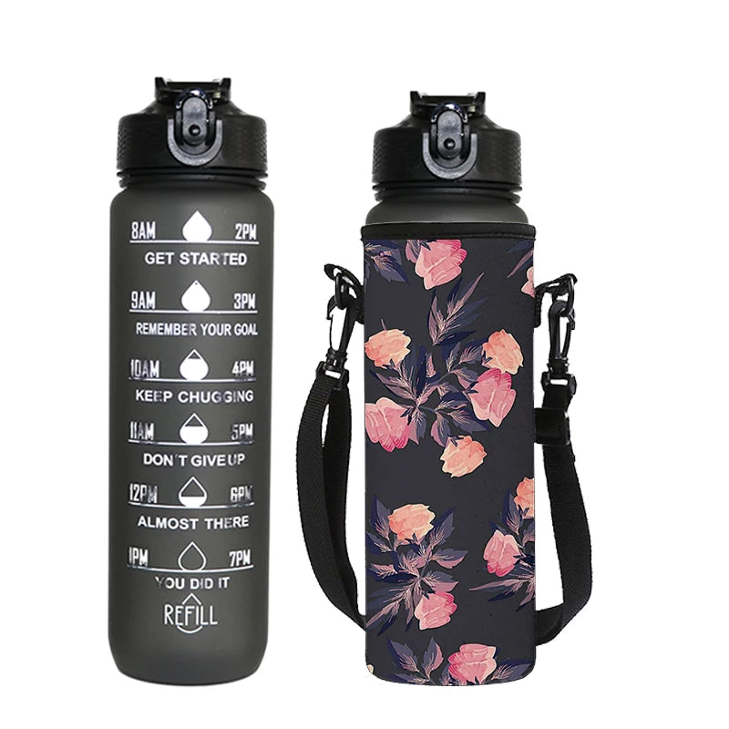 trending products 2025 new arrivals 1l sports water bottle with cover for gym 32oz plastic water bottle with sleeve custom logo
