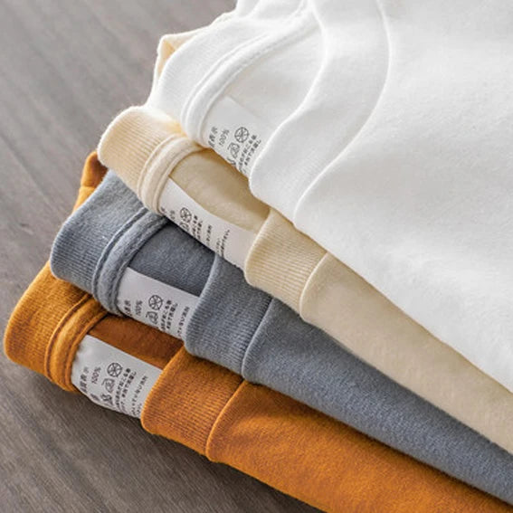 Men's Plus Size Heavyweight Organic Cotton O-Neck Solid Knitted 240g Oversized T-Shirt with Custom Screen Print Logo