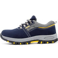 Breathable Sneakers Anti-Smash Puncture Proof Genuine Leather Slip on Steel Toe Work Boots for Men Women Safety Shoes