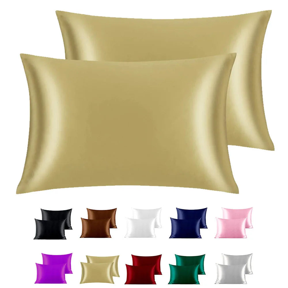 Luxury Wine Red Silk Pillow Case 20''X30'' Rectangle Shape with Hidden Zipper Modern Solid Pattern for Home Use MegaBDM