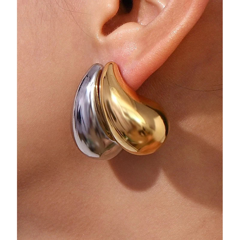 18mm*32mm Stainless Steel Waterdrop Stud Earrings Hollow Non Tarnish Earrings for Women Punk Chic Vintage Statement Jewelry Hot