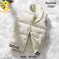 Fengway Custom Men's Winter Puffer Vest Plus Size Thicken Warm Waistcoat Windproof Washed Techniques Sport Casual Sleeveless