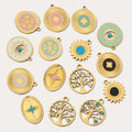 Beimai OEM Accessories Four Leaf Clover Sun Star Color Oil Drop Waterproof Stainless Steel DIY Necklace Pendant Accessories