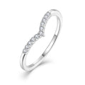 QX Fine Jewelry Rhodium Plated Casual Simple Elegant Design Cubic Zirconia Heart Shape Women Men Rings MegaBDM