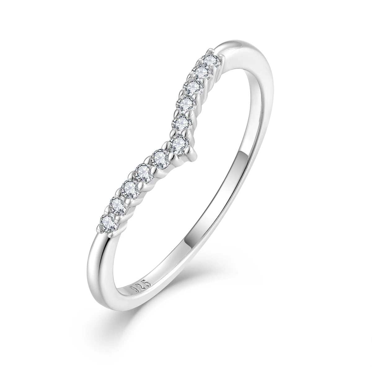 QX Fine Jewelry Rhodium Plated Casual Simple Elegant Design Cubic Zirconia Heart Shape Women Men Rings MegaBDM