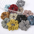 Plaid Fabric Autumn Winter Style Elastic Intestine Hair Band Hair Accessories Scrunchy Ponytail Handmade Women's Hair Rope