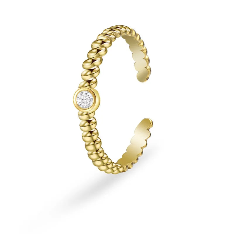 China Wholesale Guangdong Fashion Trendy New Thin Chic Zirconia Cz Stainless Steel Rings Jewelry Women