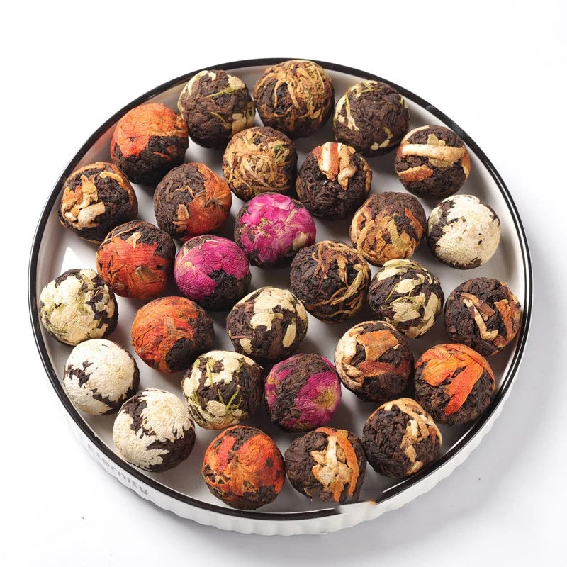 N30 Handmade Blooming Tea Mix Dried Flower Fermented Cooked Puerh Tea Ball