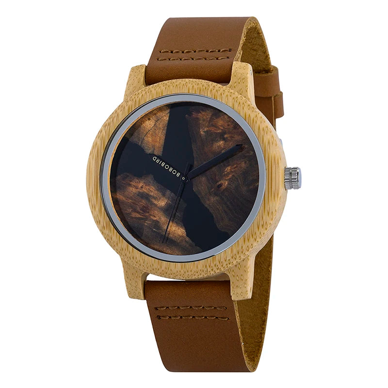 New Arrival Quartz Wood Watch Oem Leather Strap Handmade Custom Logo Relogio Masculino for Business Antique Cartoon Style Fast
