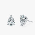 Ailmay New Sale 100% 925 Sterling Silver Elegant Water Drop Shape Clear CZ Stud Earrings for Fine Female Fashion Wedding Jewelry