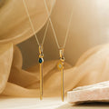 Minimalist Gold-Plated Tassel Titanium Steel Retro Charm Zircon Water Drops Pendant Collarbone Chain Necklace