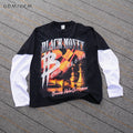Custom Manufacturers Casual Double Layered Long Sleeve T-shirt for Men Distressed Vintage Washed 100% Cotton Knitted