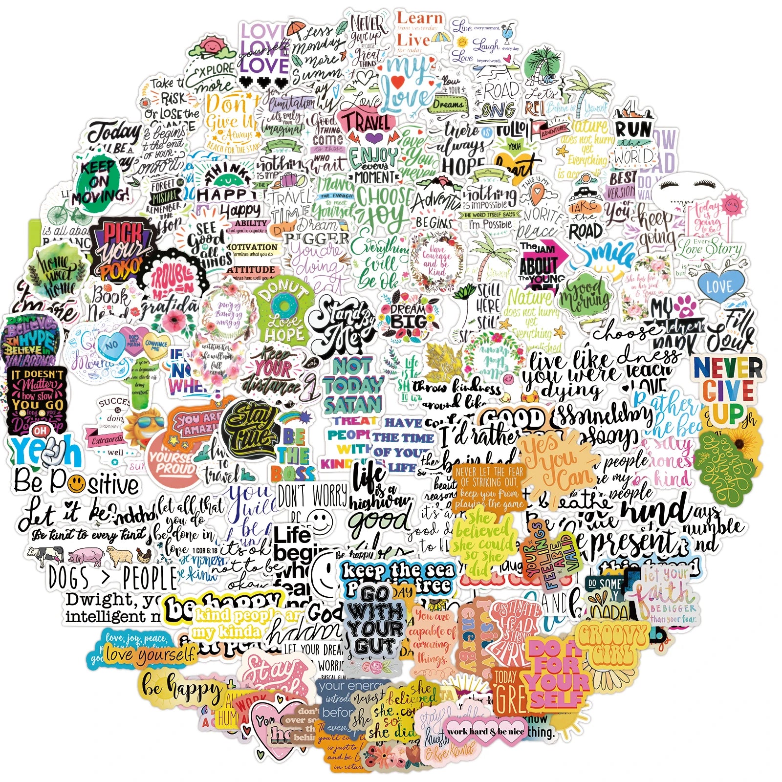 200pcs Hot Inspirational Series Collection Graffiti Stickers for Packs for Motorcycle Suitcase Guitar Notebook Wholesale Pvc