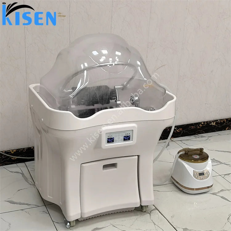 Kisen Hair Salon Furniture Head Spa Equipment Massage Mobile Hair Wash Basin Portable Shampoo Sink Bowl with Water Tank