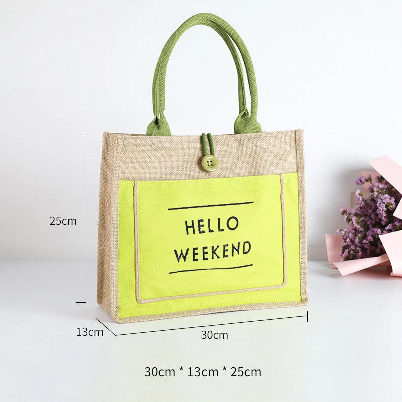 Wholesale Personalized Eco-Friendly Grocery Tote Jute Bag Recyclable Plain Shopping Bags